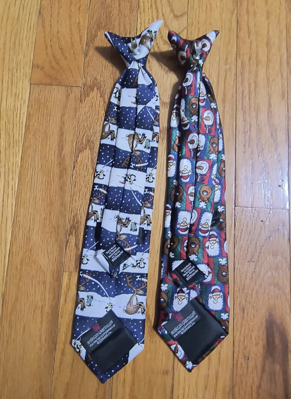 Pick 3/$10⭐ American Greetings bundle lot of 2 boys clip on Christmas ties, 14